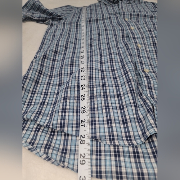 Chaps Blue Casual Button Down Shirt - Picture 6 of 9